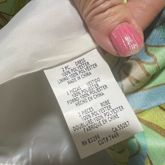 Tiana B. Vibrant Green and Blue Midi Dress Size 12 - Picture 7 of 10